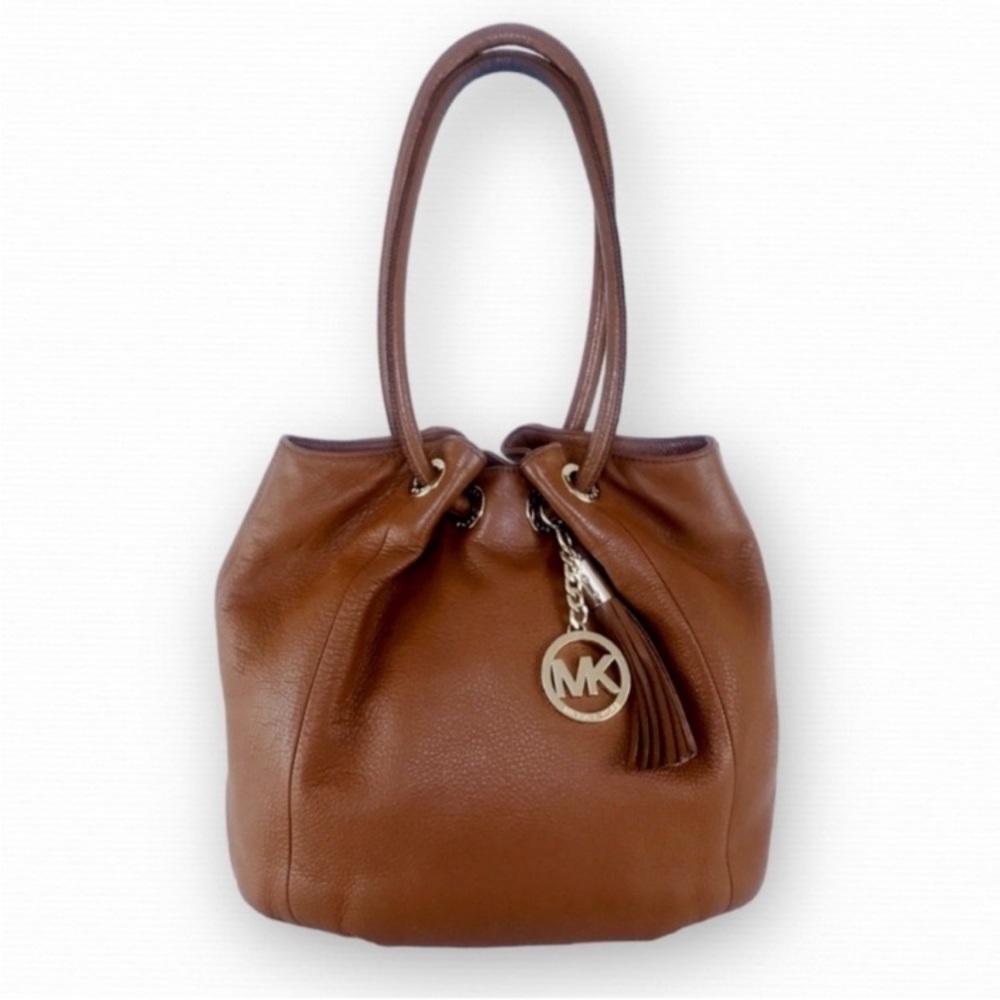 MICHAEL Michael Kors Astor Luggage Tan Pebble Leather Lg. Ring Hobo Shoulder Bag